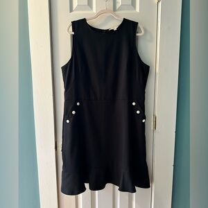LOFT Black Mini Dress with Pearl Accents